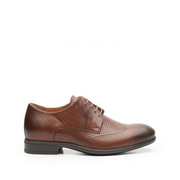 Pantofi barbati eleganti din piele naturala Leofex - 573 Cognac box