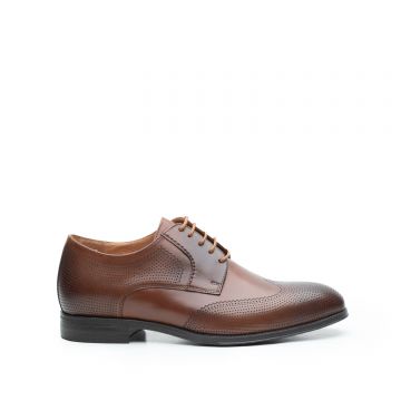 Pantofi barbati eleganti din piele naturala,Leofex-580 Cognac Box