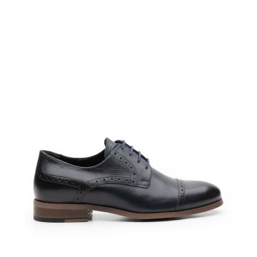 Pantofi casual bărbați din piele naturală, Leofex- 537-2 blue box