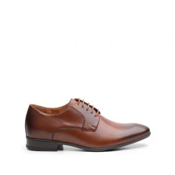 Pantofi eleganți bărbați din piele naturală, Leofex - 622-1 Cognac box