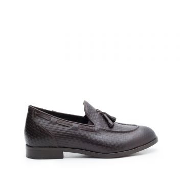 Pantofi eleganti barbati din piele naturala, Leofex - 588-1 Maro box