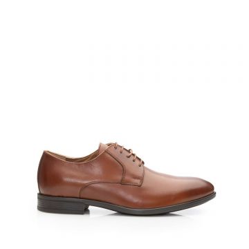 Pantofi eleganţi bărbaţi din piele naturală, Leofex - 622 Cognac box