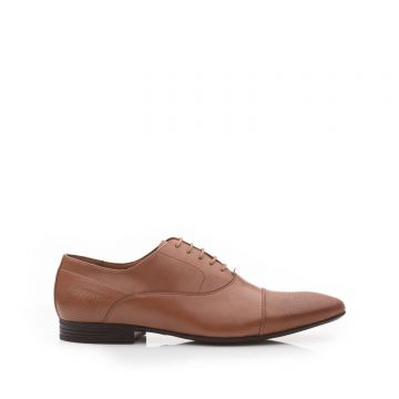 Pantofi eleganti barbati din piele naturala, Leofex - 834 Cognac 1 deshis box