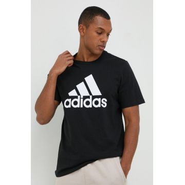Adidas tricou din bumbac culoarea negru, cu imprimeu