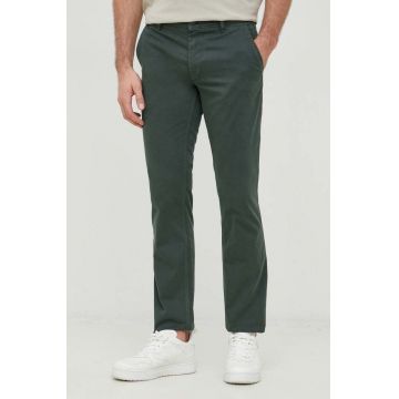 BOSS pantaloni Boss Casual barbati, culoarea verde, cu fason chinos