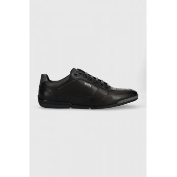 BOSS sneakers din piele Saturn culoarea negru, 50485624