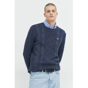 Hollister Co. pulover barbati, culoarea albastru marin, light
