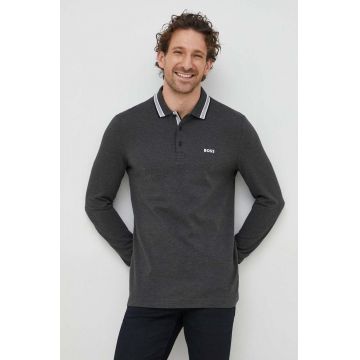 BOSS longsleeve din bumbac BOSS ATHLEISURE culoarea negru, neted