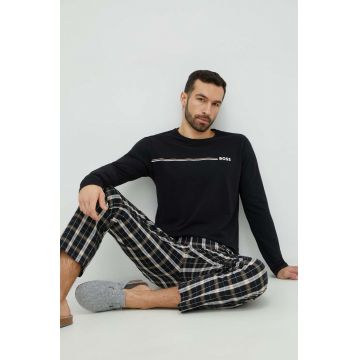 BOSS pijama barbati, culoarea negru, modelator