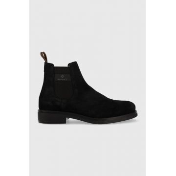 Gant botine din piele intoarsa Brookly barbati, culoarea negru