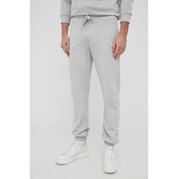 Trussardi pantaloni de bumbac barbati, culoarea gri, neted