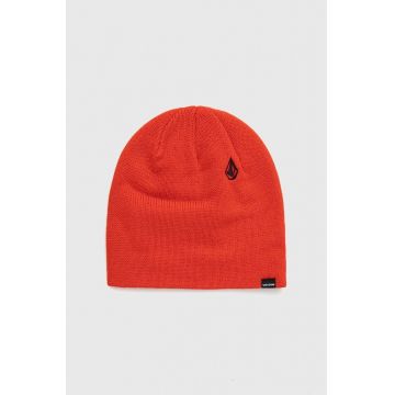 Volcom caciula culoarea portocaliu, din tesatura neteda