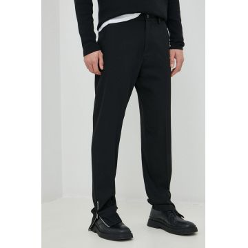 Young Poets Society pantaloni Alton barbati, culoarea negru, drept