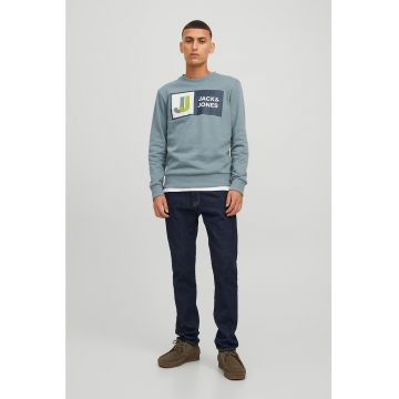 Jack & Jones - Bluza sport cu decolteu la baza gatului si imprimeu logo