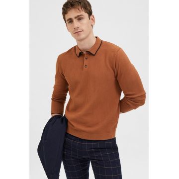 Pulover polo texturat