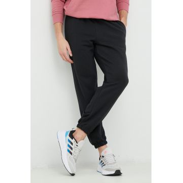 Adidas pantaloni de trening barbati, culoarea negru, neted