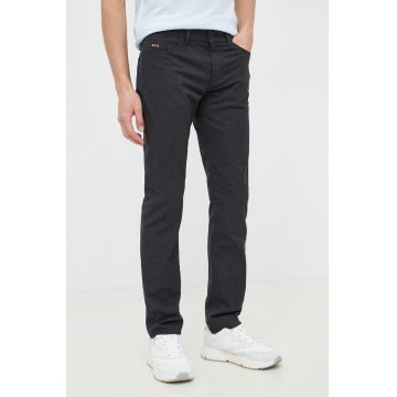 BOSS pantaloni barbati, culoarea negru, drept