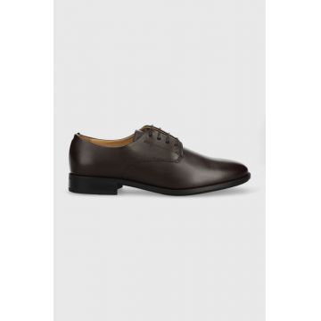 BOSS pantofi de piele Colby barbati, culoarea maro, 50487108