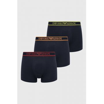 Emporio Armani Underwear boxeri 3-pack barbati, culoarea albastru marin