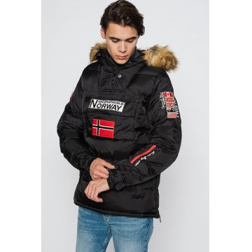 Geaca cu vatelina - gluga si fara inchidere Bilboquet - Alb/Negru