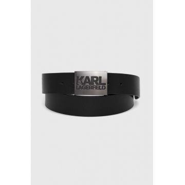 Karl Lagerfeld curea de piele barbati, culoarea negru