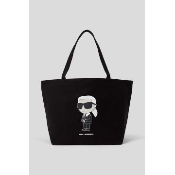 Karl Lagerfeld geanta de bumbac culoarea negru