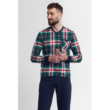 Pijama cu decolteu in V si model grafic Dilan