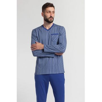 Pijama cu pantaloni lungi si decolteu in V