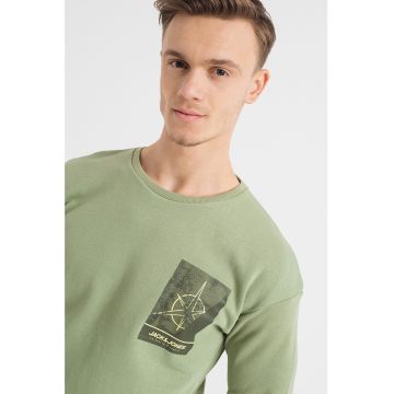 Jack & Jones - Bluza sport cu decolteu la baza gatului si imprimeu grafic