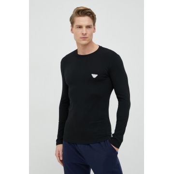 Emporio Armani Underwear longsleeve barbati, culoarea negru, neted