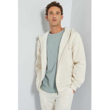 Hanorac cu fermoar si captuuseala de blana shearling sintetica