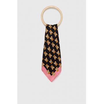 Moschino esarfa de matase culoarea roz, modelator
