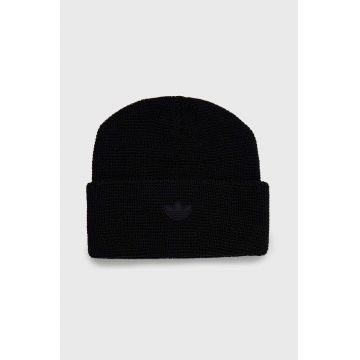 Adidas Originals caciula culoarea negru, din tricot gros Adidas Originals caciula culoarea negru, din tricot gros