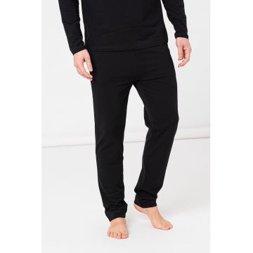 Pantaloni de pijama din amestec de bumbac cu banda logo in talie