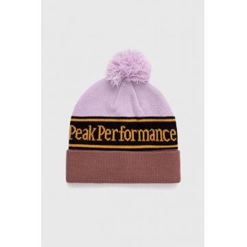 Peak Performance caciula culoarea violet, din tricot gros