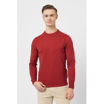 Pulover regular fit din bumbac organic si casmir