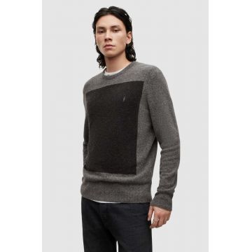 AllSaints pulover din amestec de lana barbati, culoarea gri, light