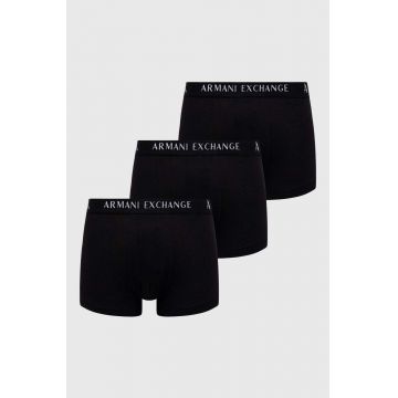Armani Exchange boxeri 3-pack barbati, culoarea negru