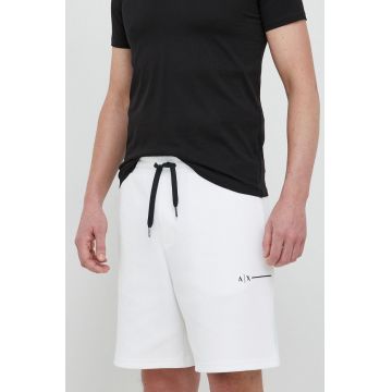 Armani Exchange pantaloni scurti barbati, culoarea alb