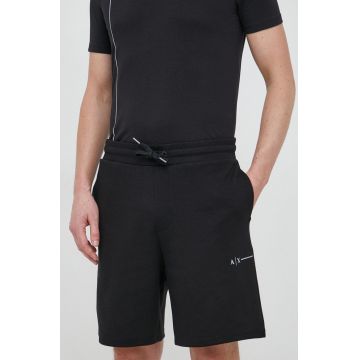 Armani Exchange pantaloni scurti barbati, culoarea negru