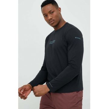 Columbia longsleeve barbati, culoarea negru, cu imprimeu