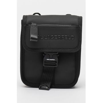 Geanta crossbody cu aplicatie logo