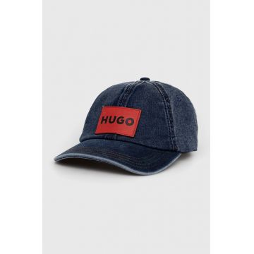 HUGO șapcă de baseball din denim cu imprimeu