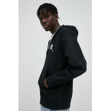 Marc O'Polo hanorac de bumbac barbati, culoarea negru, cu glugă, cu imprimeu