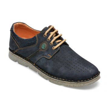 Pantofi OTTER bleumarin, 2827, din nabuc