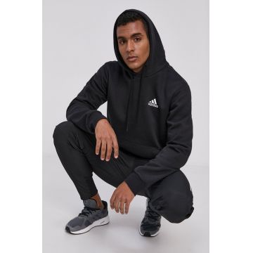 Adidas Bluză GV5294 bărbați, culoarea negru, material neted