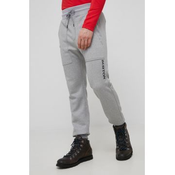 Burton pantaloni barbati, culoarea gri, melanj