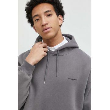 Abercrombie & Fitch bluza barbati, culoarea gri, cu glugă