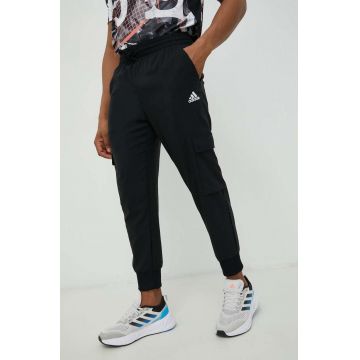 Adidas pantaloni de trening barbati, culoarea negru, neted
