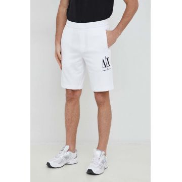 Armani Exchange pantaloni scurti barbati, culoarea alb